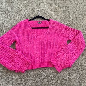 Pink Cropped Knitted Top